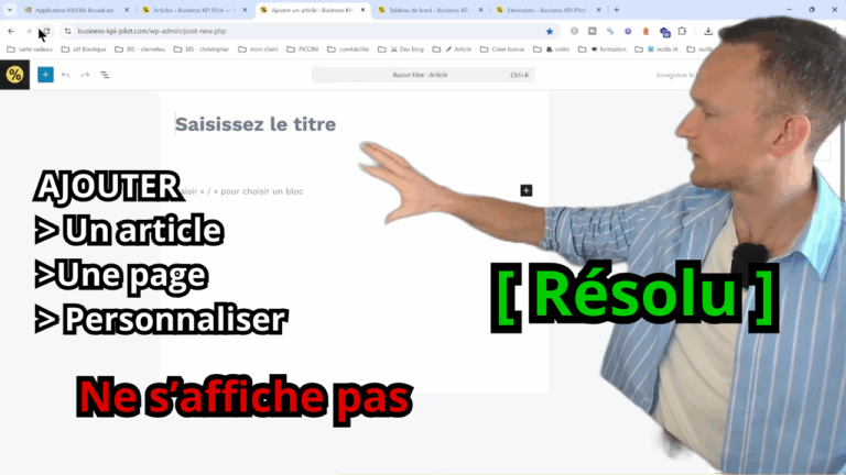 probleme ajouter nouvelle page wordpress ne s'affiche pas